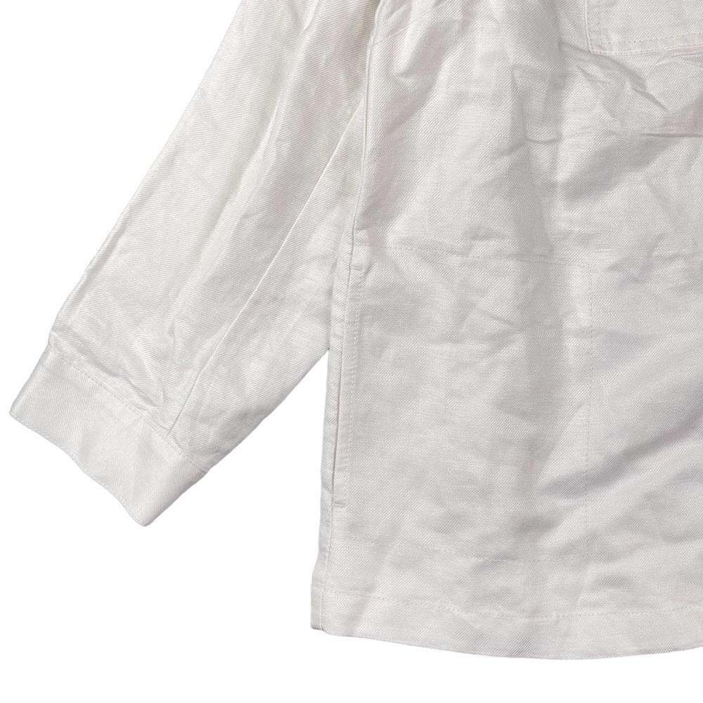 J Jill Jacket Womens XL Utility Field Camp Chore Linen Rayon Button Front Pocket - Picture 3 of 10